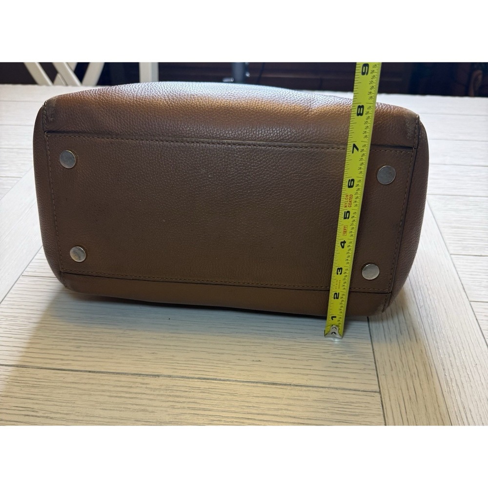 Michael Michael Kors Mercer Pebbled Brown Leather Double Handle Satchel Handbag‎ - Picture 13 of 16